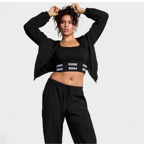 PINK by Victoria’s Secret zip tech jacket in black - Picture 6 of 8